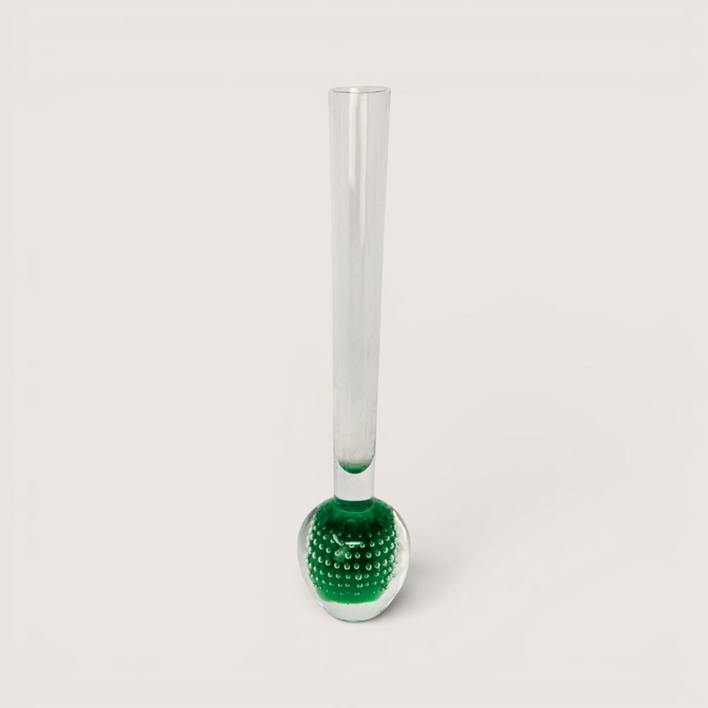 1960s Holmegaard Per Lutken Green Bubble Base Vase